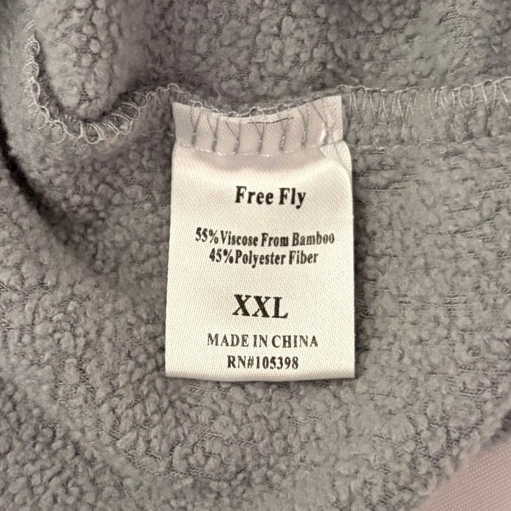 Free Fly Pullover Mens 2XL Blue Grey Bamboo Fleece Snap Mock Neck Performance - Picture 5 of 8